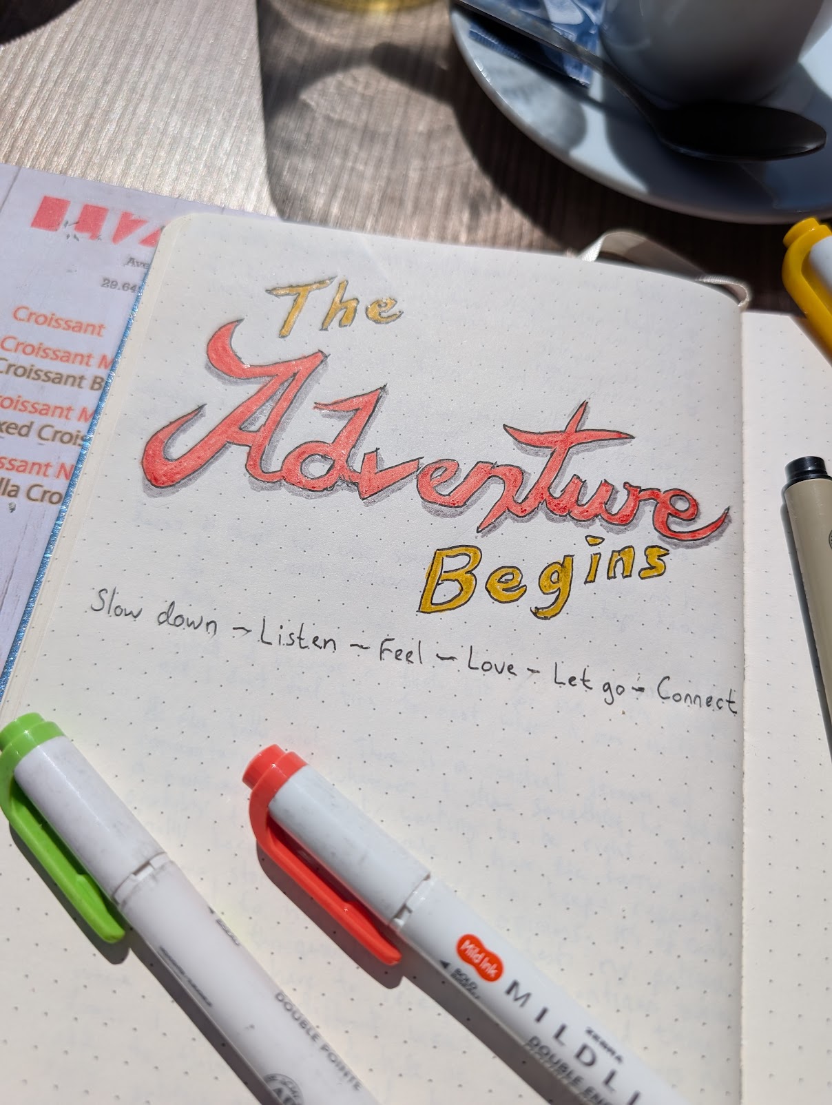 The Adventure Begins journal page